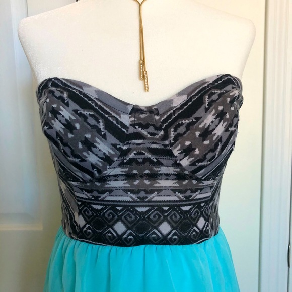 Bebe Strapless High Low Dress - Picture 2 of 4